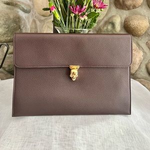 Alexander McQueen Leather Skull Envelope Clutch
